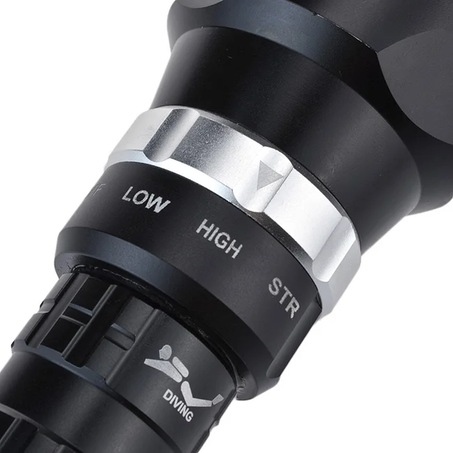 Comprar Linterna LED De Caza De 6000 Lúmenes, 4X CREE XM-L2, Antorcha De Flash Submarinismo Impermeable De 100M Alimentada Por 18650