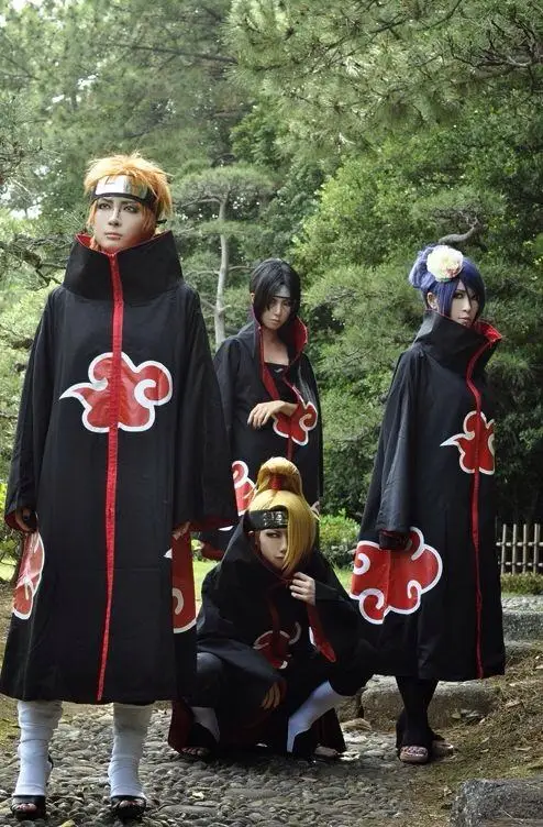 Аниме Косплей Костюм Наруто Akatsuki плащ-ветровка аксессуары Учиха Итачи боль Хэллоуин плащ