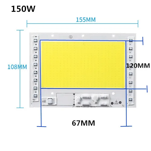 150W 220V Светодиодный COB 5054, черный светильник King Kong, 35 Вт, 50 Вт, 100 Вт, 200 Вт, 220 В, Smart IC, подходит для DIY, высокая мощность, не нужен драйвер, прожектор, светильник - Испускаемый цвет: 150W 220V