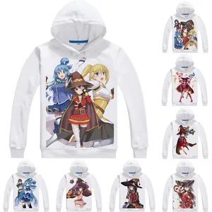 Толстовка Kazuma Sato Aqua мужская с капюшоном, коносуба Божья благословение этому замечательному миру, уличная одежда с аниме длинным капюшоном