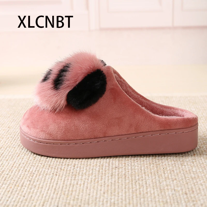 Зимние Для женщин тапочки прекрасный panda животные принты домашняя обувь зимние