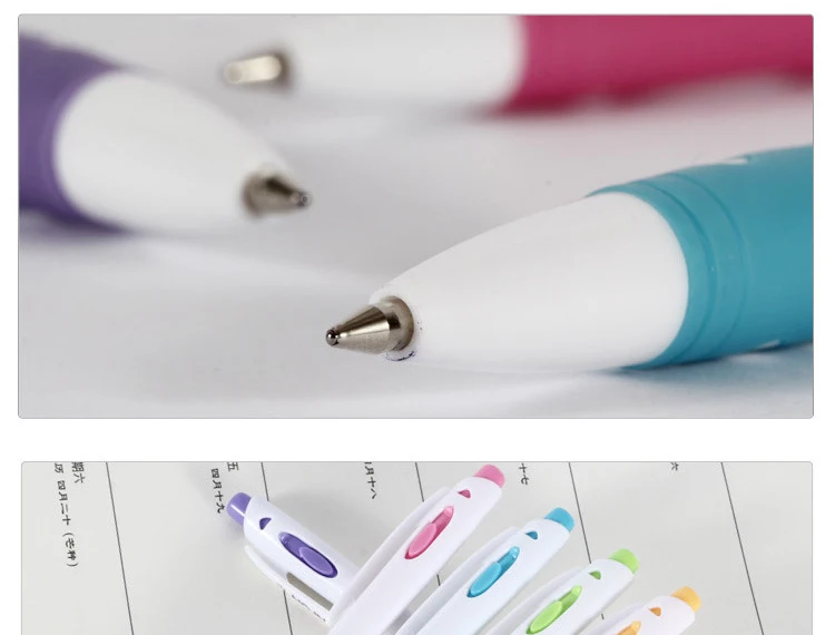 5 шт. Рекламные шариковые ручки пластиковые разноцветные с кобурой офисные