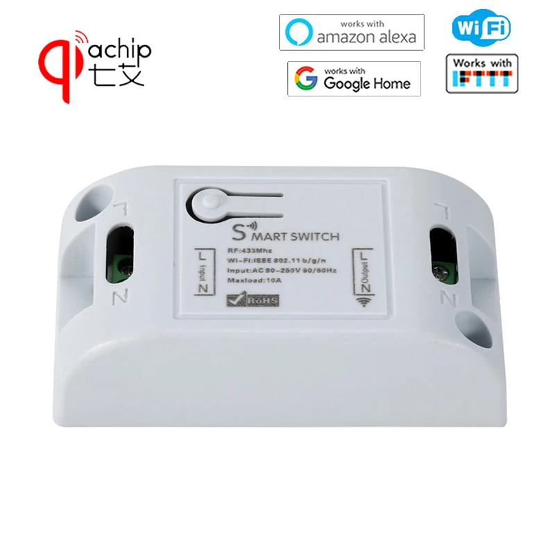 QIACHIP 433 МГц РЧ релейный модуль 2 4 ГГц умный дом Wifi Беспроводная Автоматизация