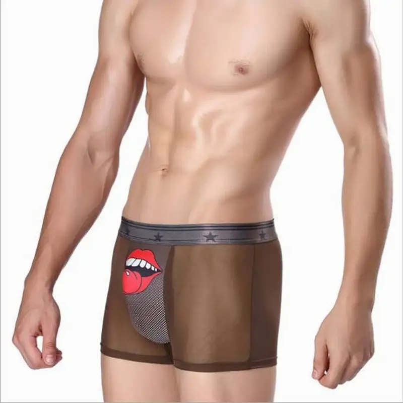 Мужские сексуальные шелковые Дышащие Боксеры Горячая Распродажа нижнее белье со