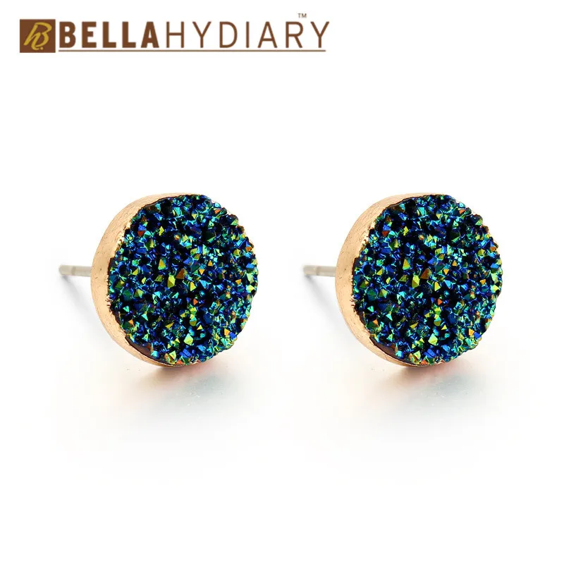 Bijoux европейские женские серьги-гвоздики геометрические круглые серьги для женщин ювелирные изделия серьги-гвоздики с эпоксидной смолой подарок Boho серьги Mujer Moda