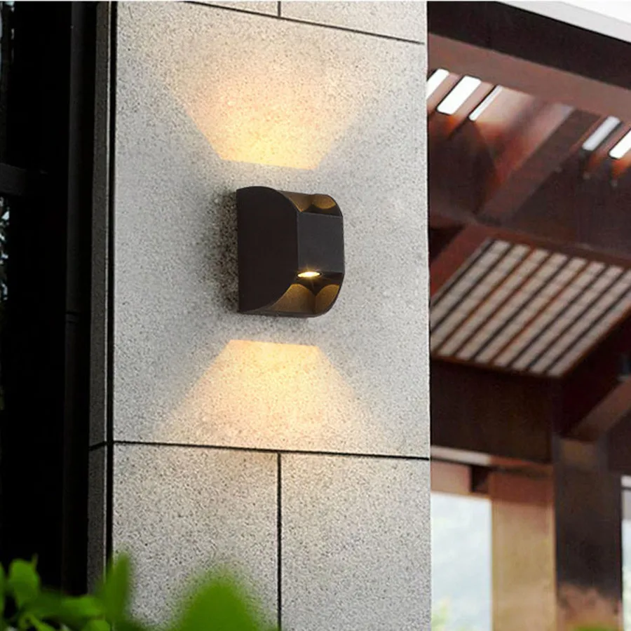 

BEIAIDI Nordic Surface Mounted Led Wall Lamp Outdoor Up Down Dual Head Garden Porch Light Waterproof Villa Balcony Aisle Sconce