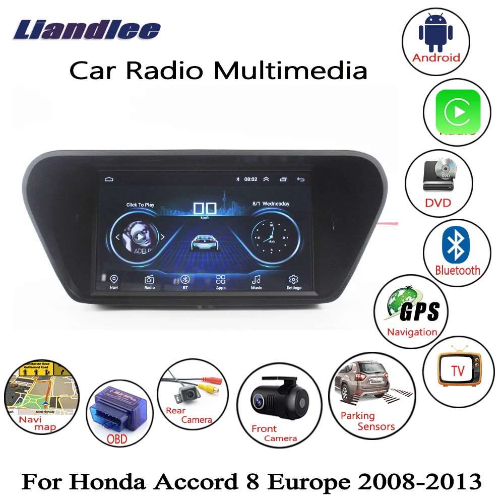 Liandlee для Honda для Accord 8 Европа 2008~ 2013 Android 2+ 32G HD Автомобильный экран радио gps Navi навигационные карты камера OBD