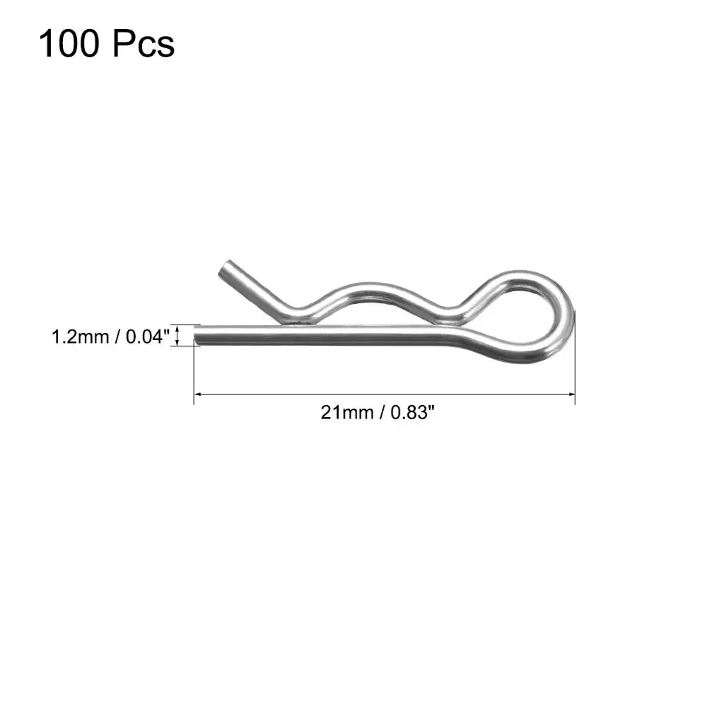 Uxcell 50 шт/100 шт углеродистая сталь R образная пружинная штифтовая заколка 1 2 мм 6 8 Dia