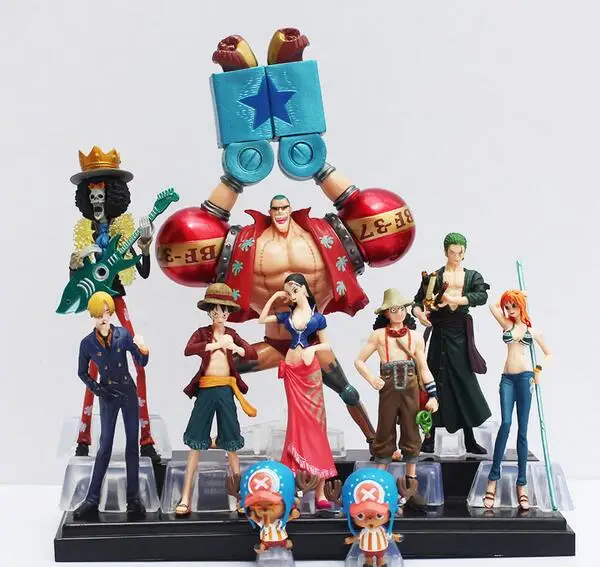 10 шт./лот цельная Обезьяна D. Фигурки героев Luffy Roronoa Zoro Nami Usopp Sanji Tony Chopper Nico Robin из
