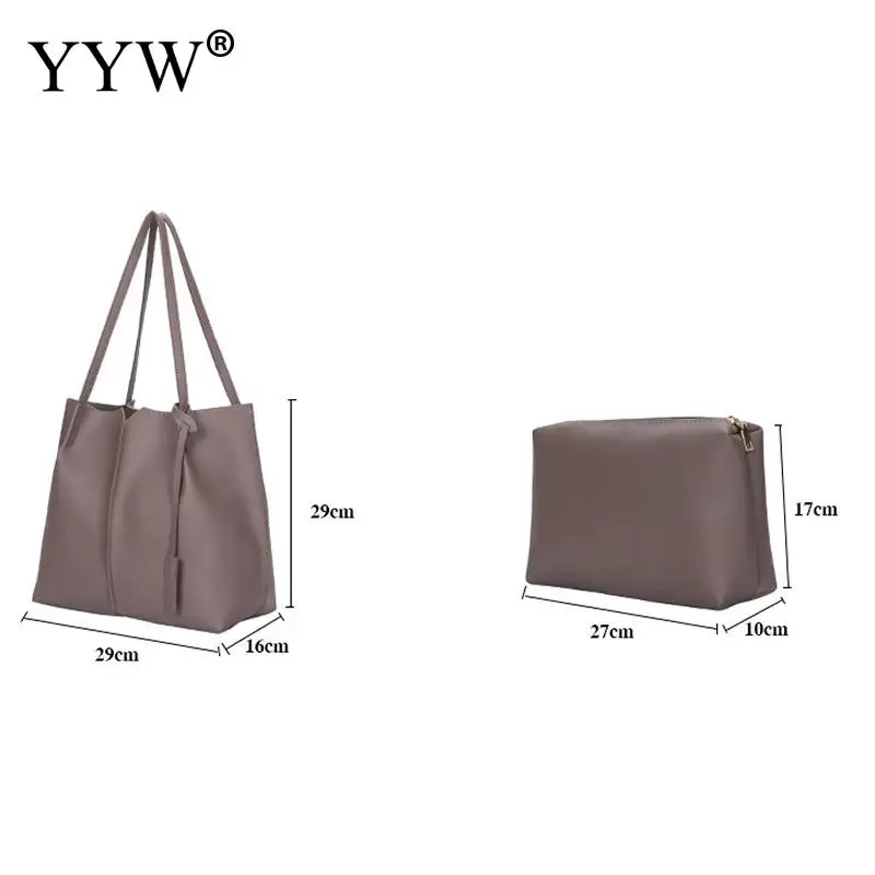 

Sliver Large Capacity Tote Bags For Women Casual Shopping Bags Clutches Handbags Lady Vintage Wallet Black Composite Bag