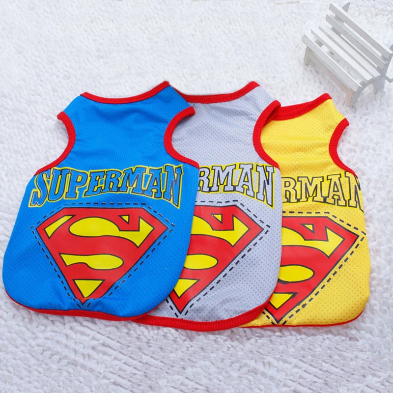 Новый Супермен собака одежда сезон: весна лето маленький щенок Ca футболка s