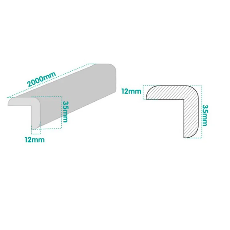 2M Children Protection Table Guard Strip Baby Safety Products Glass Edge Furniture Horror Crash Bar Corner Foam Bumper New images - 6