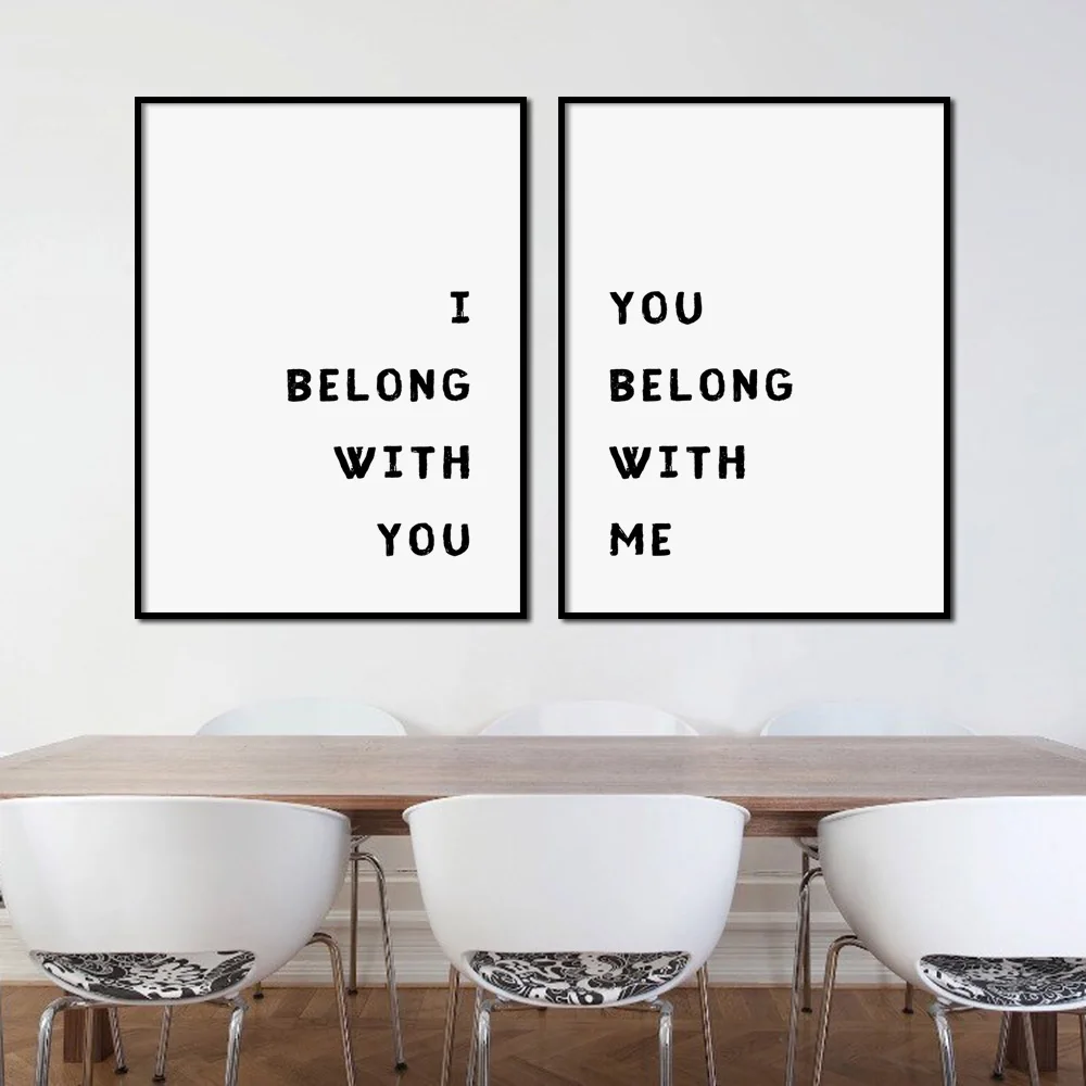 I Belong With You Минималистичная деревенская настенная Картина на холсте