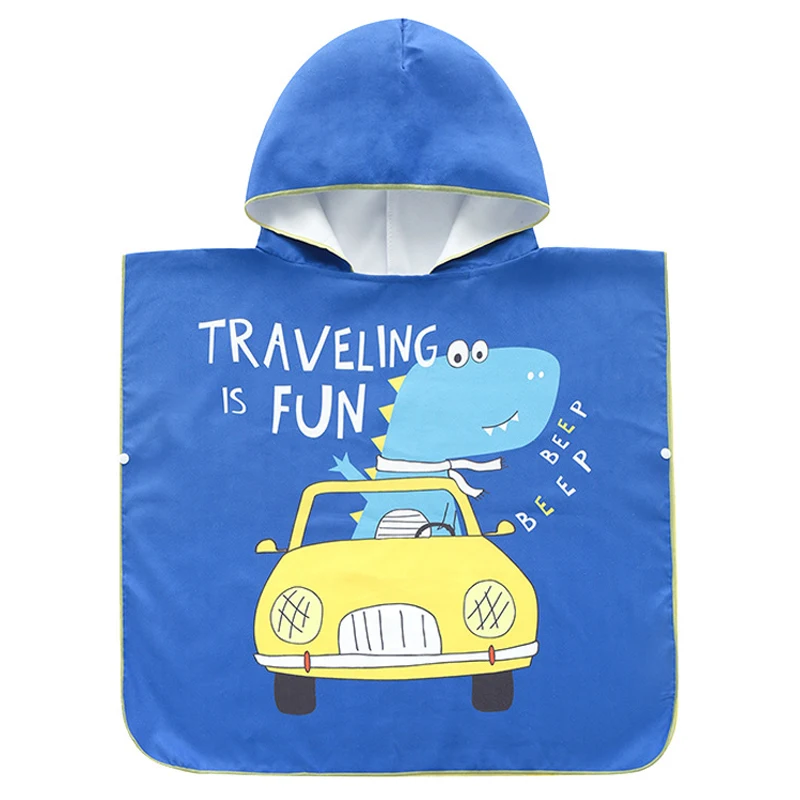 Детские быстросохнущие банные халаты Динозавр Детский дорожный плащ с капюшоном