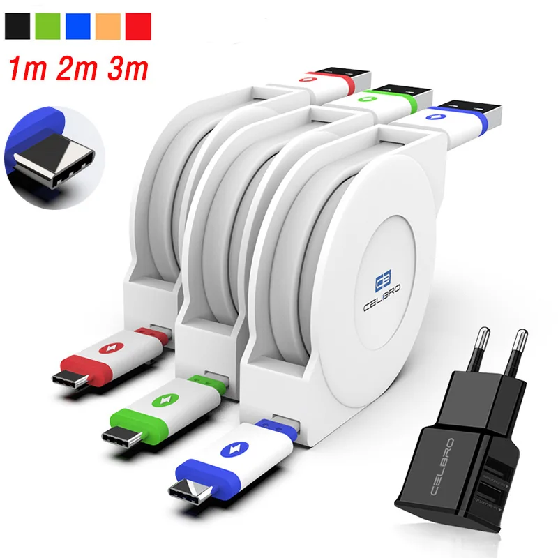 Выдвижной USB-кабель Type-C 1/2/3 метра 3 м USB Tipo C для Samsung S10 S9 plus Huawei P30 Mate 20 P20 pro lite Honor |