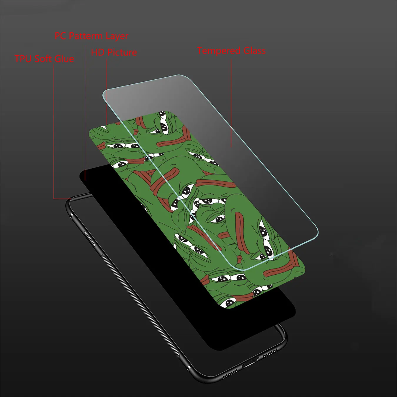 Lavaza Pepe the Frog чехол для телефона из закаленного стекла Apple iPhone XR X XS Max 6 6S 7 8 Plus 5 5S SE 10
