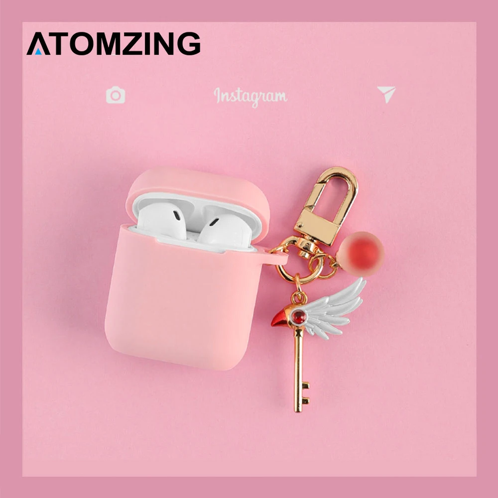 ATOMZING аниме с мультипликационным рисунком Captor Sakura силиконовые Bluetooth беспроводные наушники чехол для Apple AirPods 1 2 гарнитура чехол Защитный