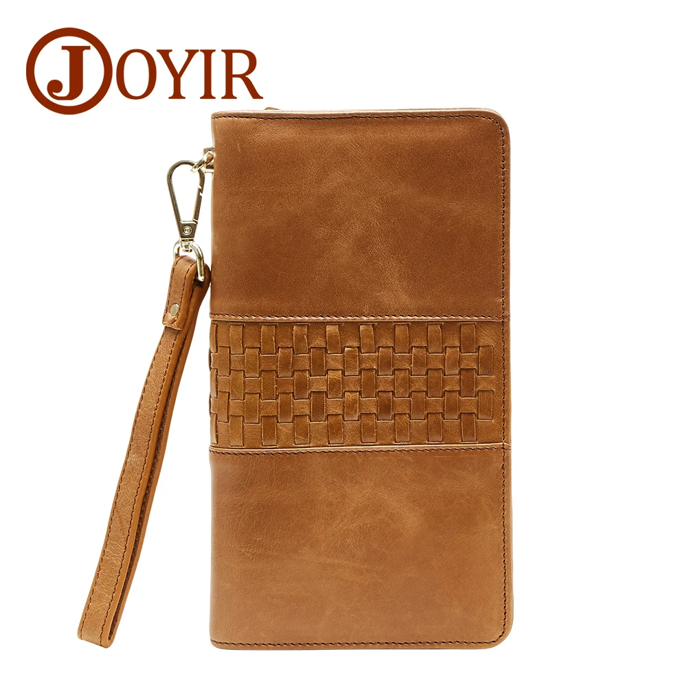 

JOYIR New Genuine Leather Men Long Wallet Clutch Casual Money Card Holder Handbag Vintage Zipper Coin Purse Wallet For Man 9321