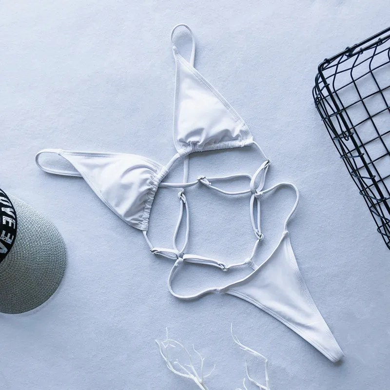 White Bikini Badpak Dames, стринги, бикини, Mujer, микро Монокини, купальный костюм для женщин, сдельный купальник, женские купальники, слитный купальник для женщин - Цвет: White Bikini