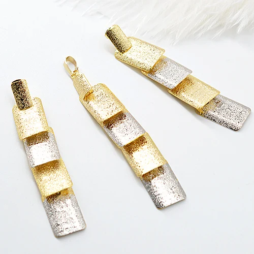 Earrings Pendant Солнечный Электрический вездеход на ДУ длинные квадратные серьги подвеска ожерелье комплекты украшений для женщин вечерние свадебные юбилей - Окраска металла: Earrings Pendant