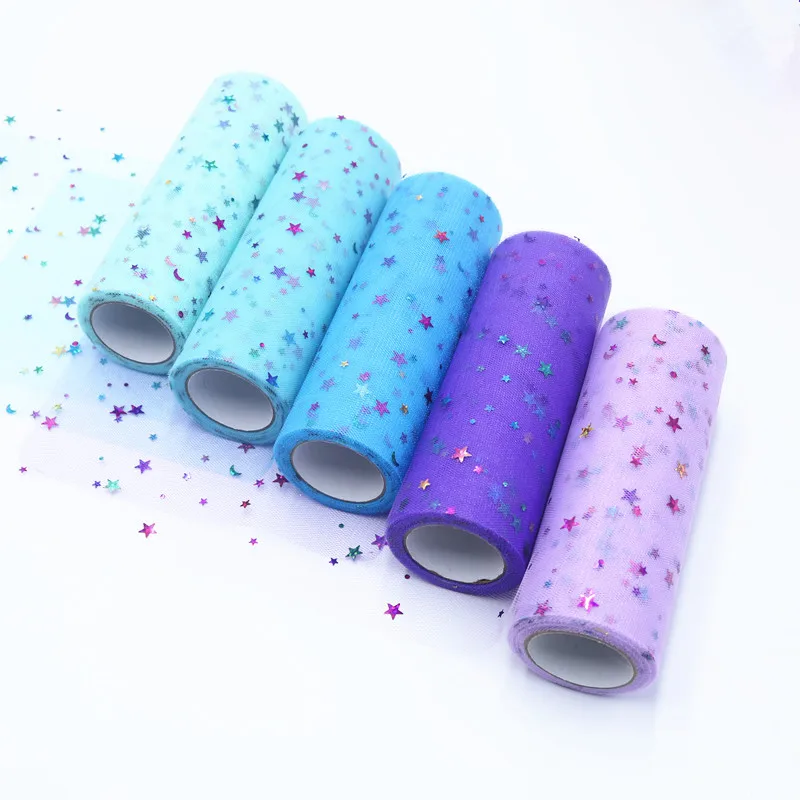 Радуга на голову с блестками и звездами рулон тюля для настольная дорожка стул