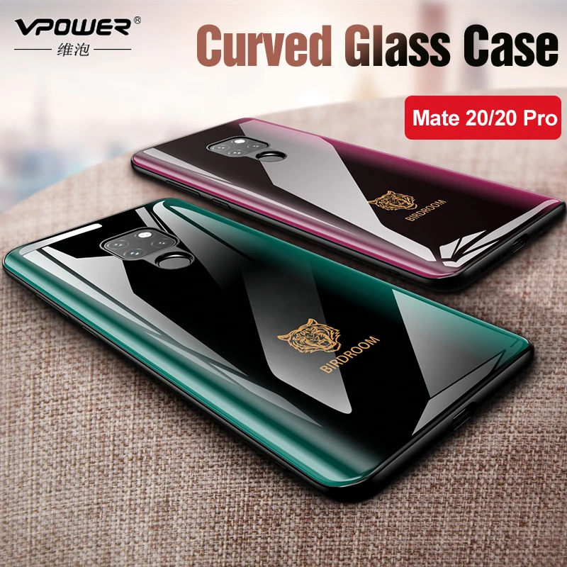 Vpower изогнутый стеклянный чехол для huawei mate 20 Pro чехол mate 20 задняя крышка противоударный силиконовый мягкий край для huawei mate 20 чехол s