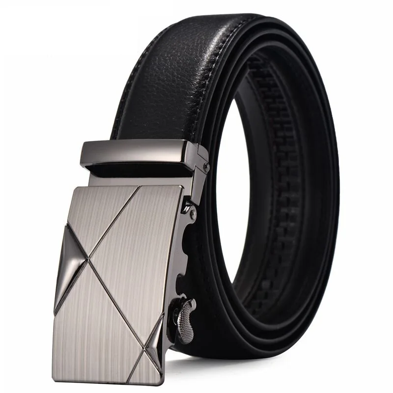 Мужской ремень из натуральной кожи с автоматической пряжкой | Аксессуары для