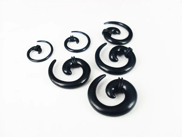 

12Pcs Acrylic Ear Tapers Spiral Ear Stretching Piercing Body Jewelry Mix Lots Fake Ear Expander Plug Tunnel Kit Free Ship 8Color