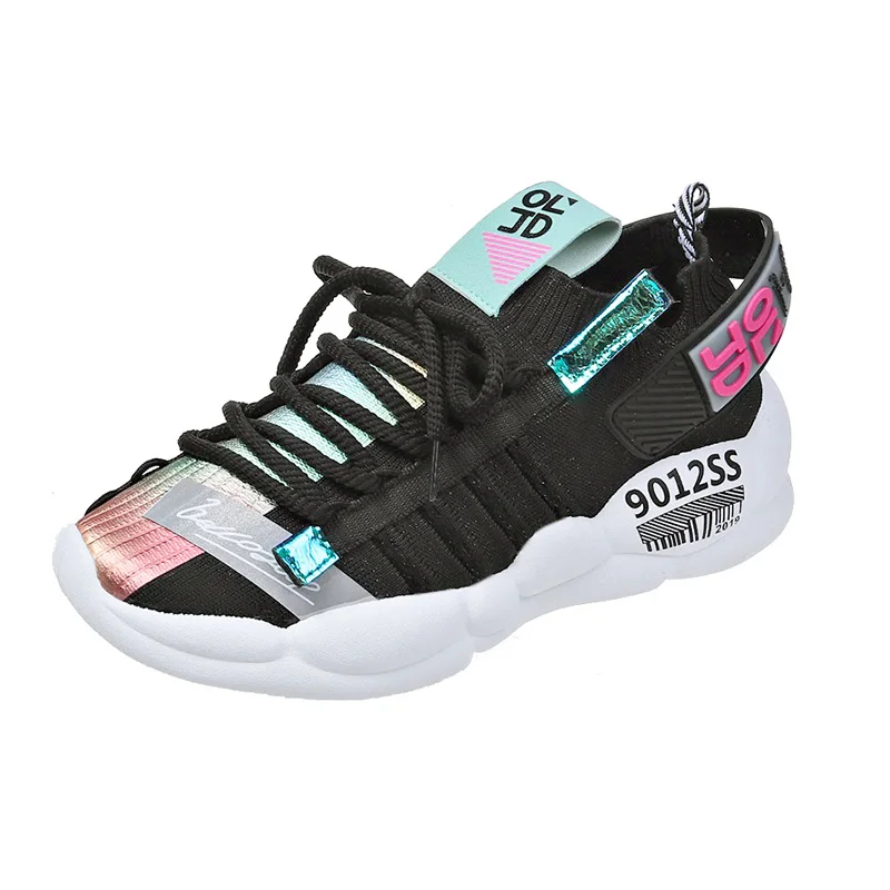 Новинка 2019 года модные летние дышащие кроссовки на массивном каблуке женская