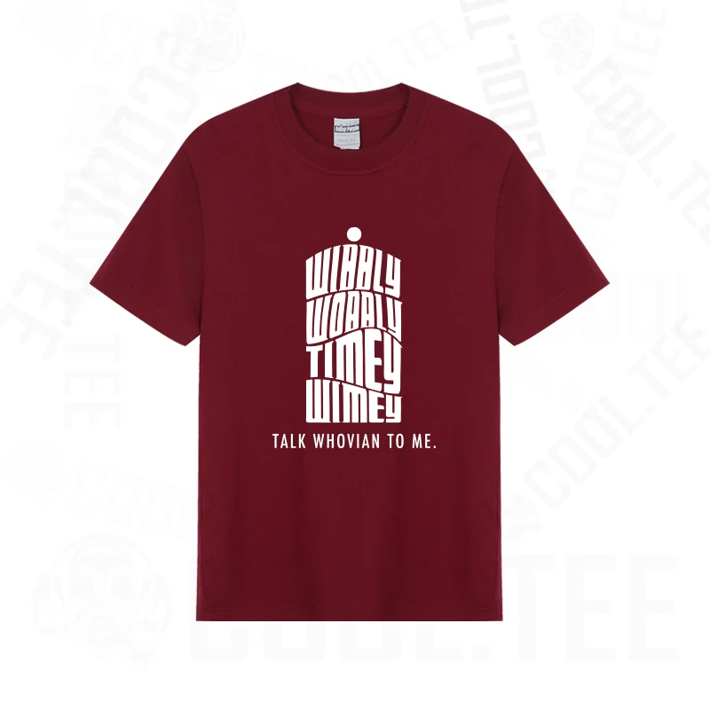 Tardis Wibbly Wobbly Timey Wimey Talk Whovian to me man boy o-neck cotton short-sleeve T-shirt | Мужская одежда