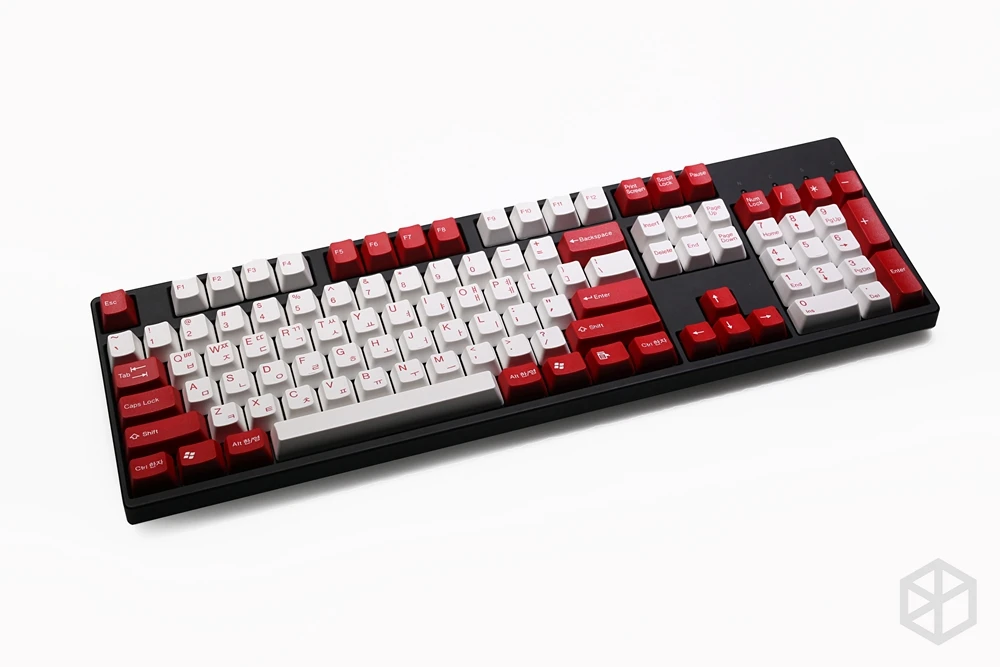 Taihao abs двойные пули корейские буквы kr язык брелки для diy игровая механическая клавиатура цвет красного оповещения белый красный