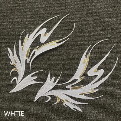 white 2 пары 29*17 см многоцветный на выбор вышивка железная палочка платье кружево заплатка-аппликация в виде цветка Одежда для танцев аксессуары DA896 - Цвет: white