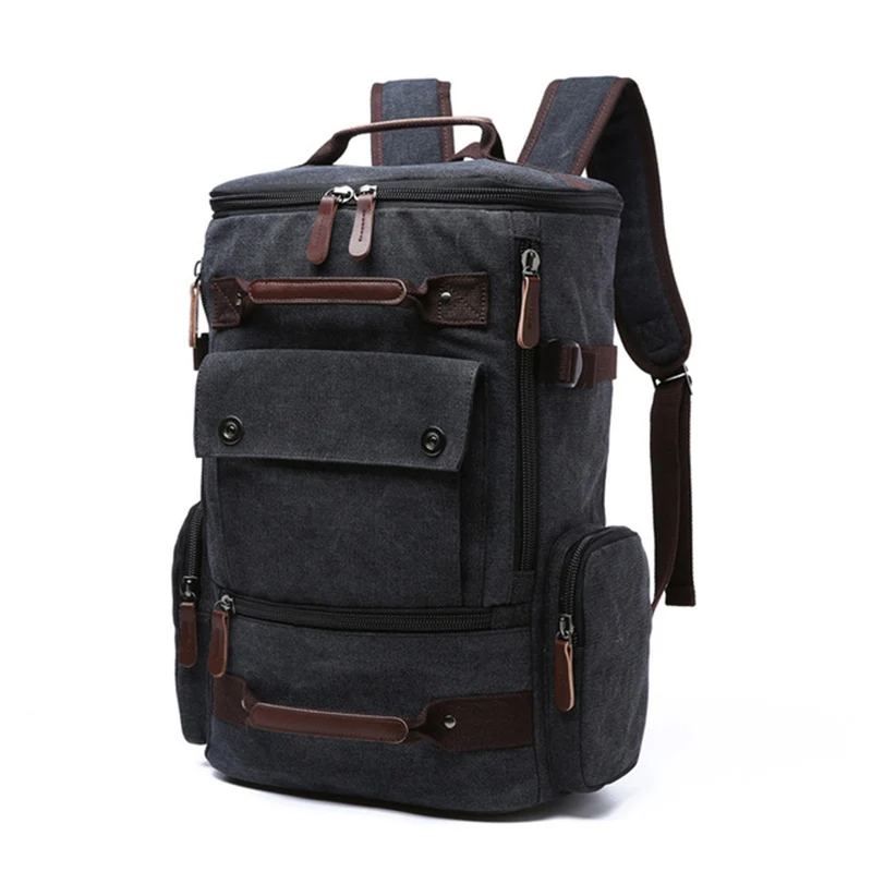 mens backpack vintage canvas backpack school bag mens travel bags large capacity backpack laptop backpack bag high qualit free global shipping
