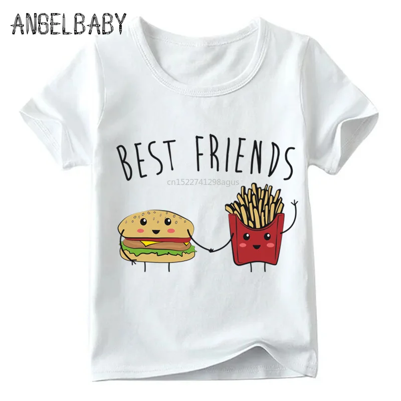 Детская футболка с забавным мультяшным рисунком для фаст-фуда хороших друзей