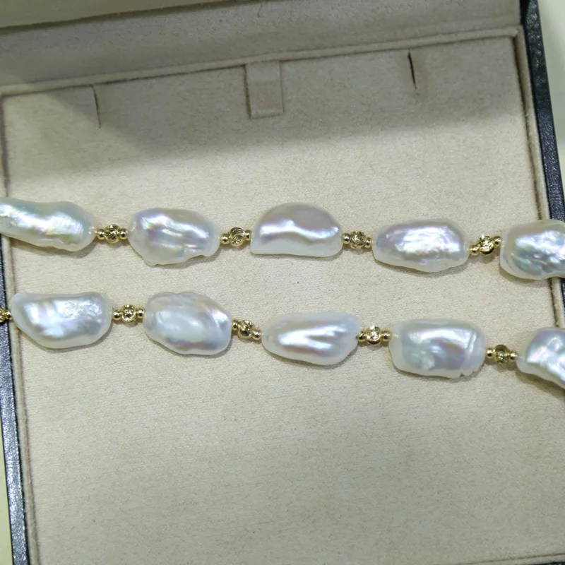 Choker 45CM BaroqueOnly белый Biwa свободной формы натуральный пресноводный удлиненный ожерелье свитер цепь браслет свитер цепь три способа носить - Цвет камня: Choker 45CM