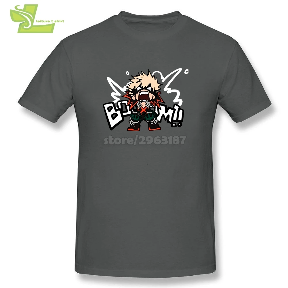 Забавные футболки My Hero моя геройская Академия Katsuki Bakugo мужская хлопковая одежда с