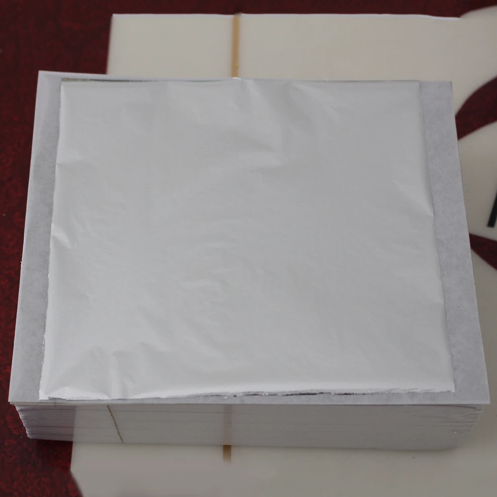 Taiwan Imitation Silver Leaf Sheet Foil 1000 Pieces 13.5X14 Cm Never Oxide Free Shipping | Дом и сад