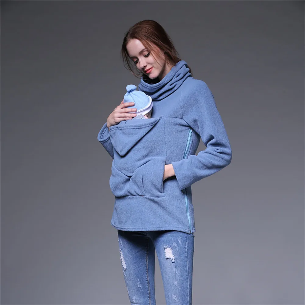 Pullover High-necked Maternity Baby Carrier Jacket Kangaroo Clothing For Pregnant Mom Hoodie Four Colors |