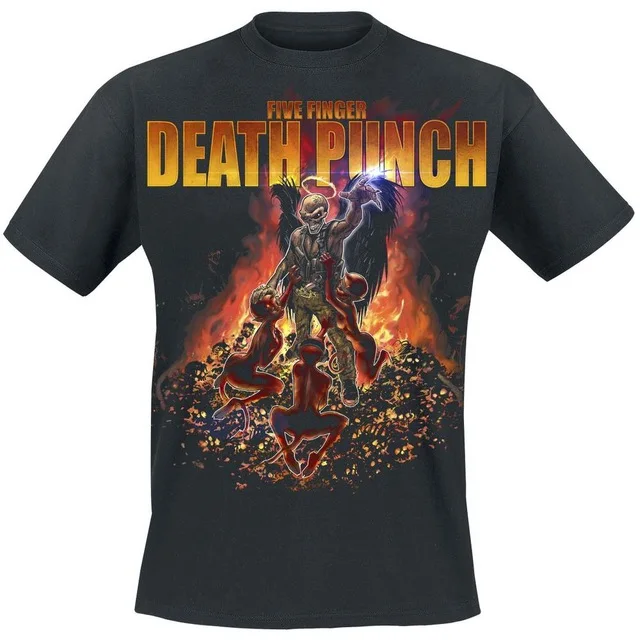 19 дизайнов уличная Harajuku Five Finger Death Punch ropa mujer рок рубашка 5FDP Hardrock тяжелый металл панк череп camisetas - Цвет: 2