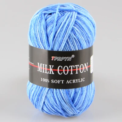 05 skyblue camou TPRPYN 10 шт = 500 г красочное 3-слойное сегментное окрашенное молочное хлопчатобумажное одеяло для куклы ручной работы пряжа для вязания крючком BR23123 - Цвет: 05 skyblue camou