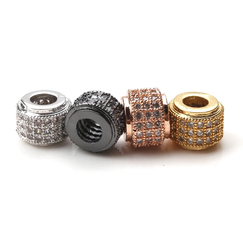1 шт. модные micro pave Белый Черный Кристалл космические бусы Размер отверстия 4 мм