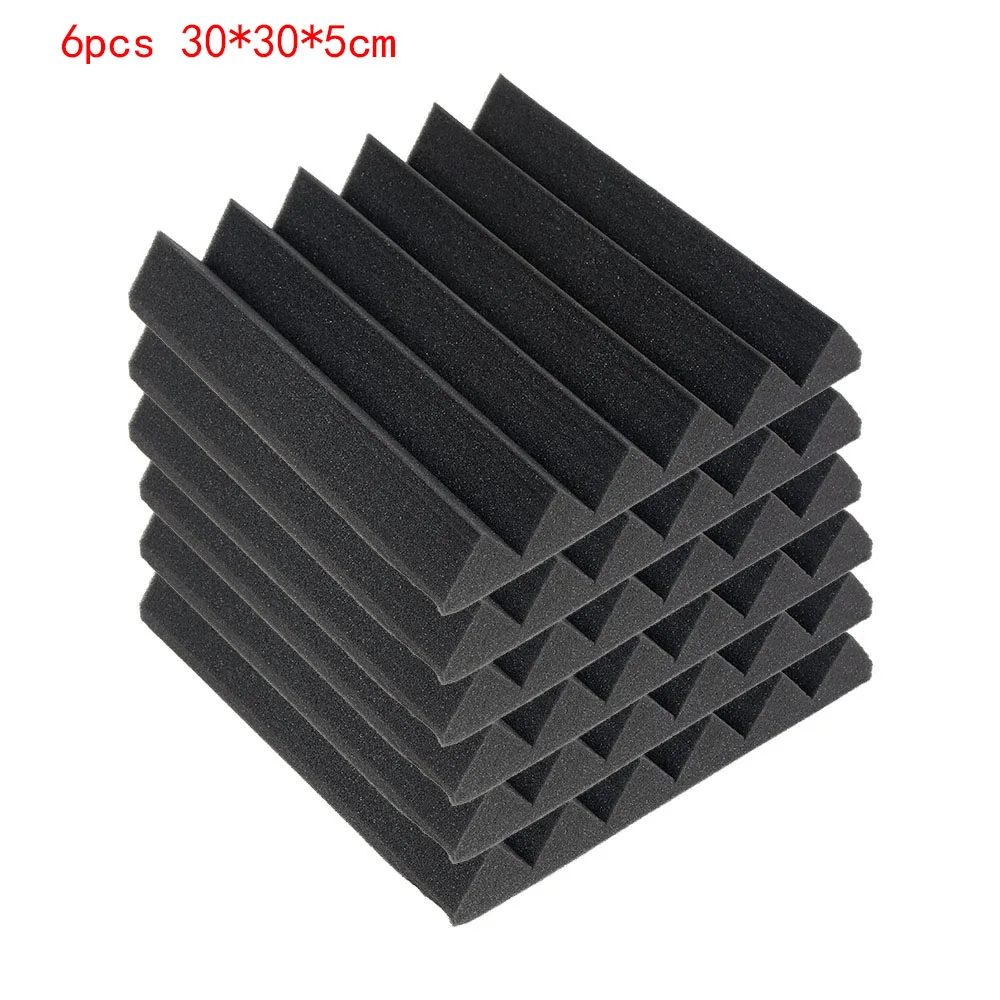 6pcs30305 6 шт/12 шт 300*300*50 мм Звукоизоляционная пена акустическая пена звукоизоляция студия комната поглощение клиновые плитки пена - Цвет: 6pcs30305