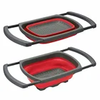 Складной масштабируемый дуршлаг, складной кухонный Органайзер, силиконовое сито для фруктов овощей, корзина для мытья, кухонные инструменты