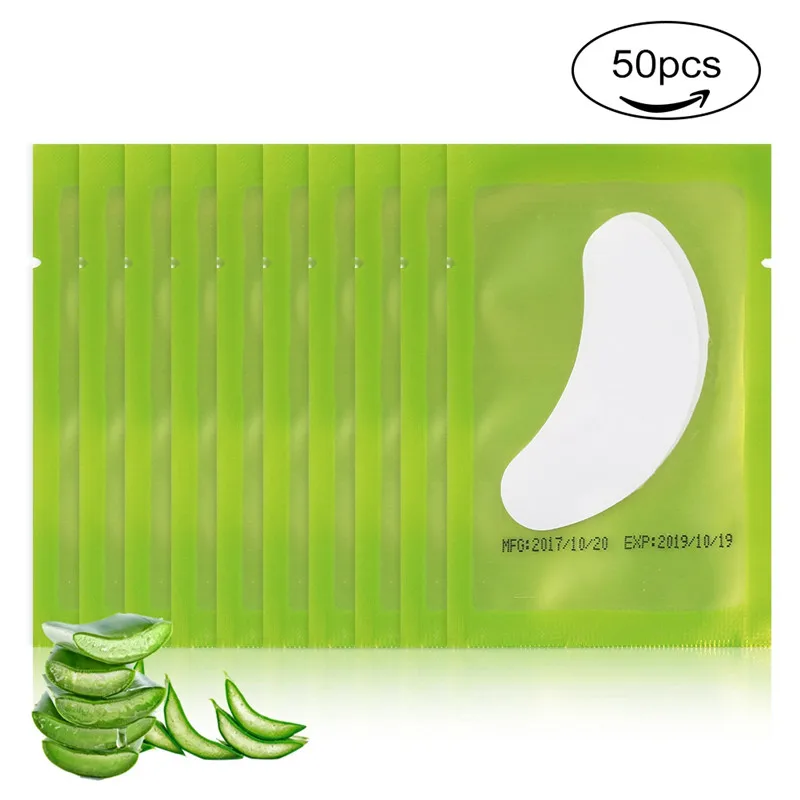 Green 50 пар/компл. наращивание ресниц гидрогель под гелевая маска для глаз патч Стикеры лента посадки Привитые ресниц Набор для макияжа бровей, изоляционная панель - Цвет: Green