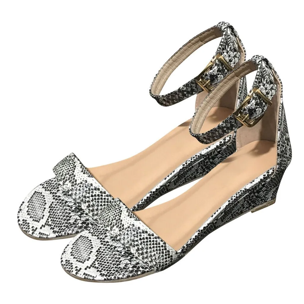 Летние леопардовые сандалии SAGACE на каблуках женские модная повседневная женская