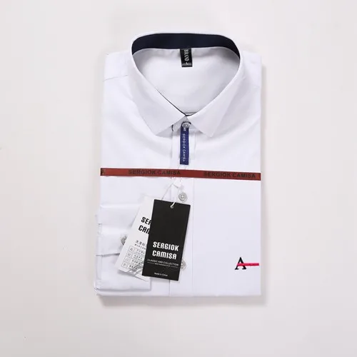 Dudalina, мужская рубашка, Camisa Social Masculina, жаккард, вышивка логотипа, длинный рукав, Бизнес Стиль, повседневные рубашки для мужчин, известный бренд - Цвет: A-1711WHITE