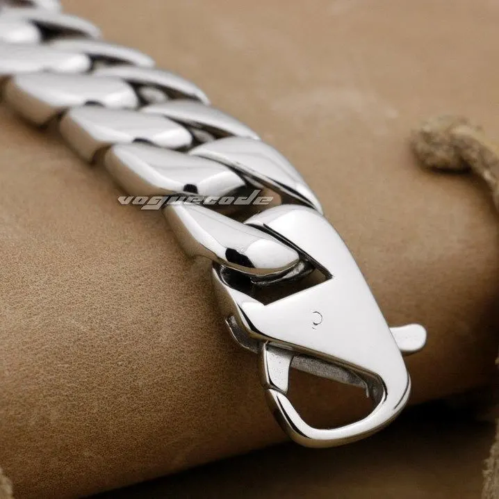 Модный однотонный мужской Байкерский браслет Rocker из нержавеющей стали 316L