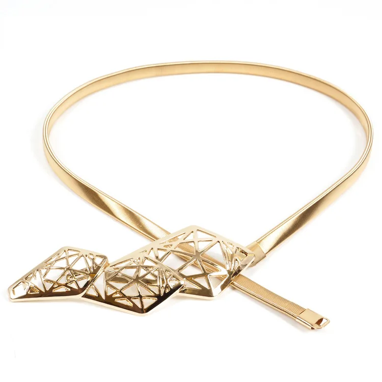 

Metal buckle belt for dresses women ladies elastic waist chain belts female gold thin belts fashion 2018 waistband RT124