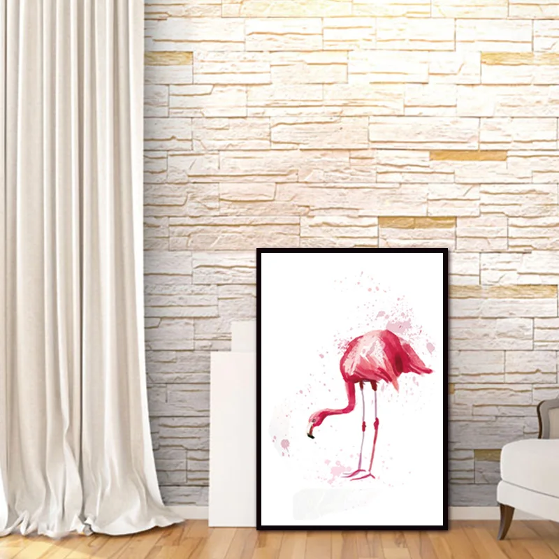 Картина на холсте постер Художественная печать акварельном фламинго настенные