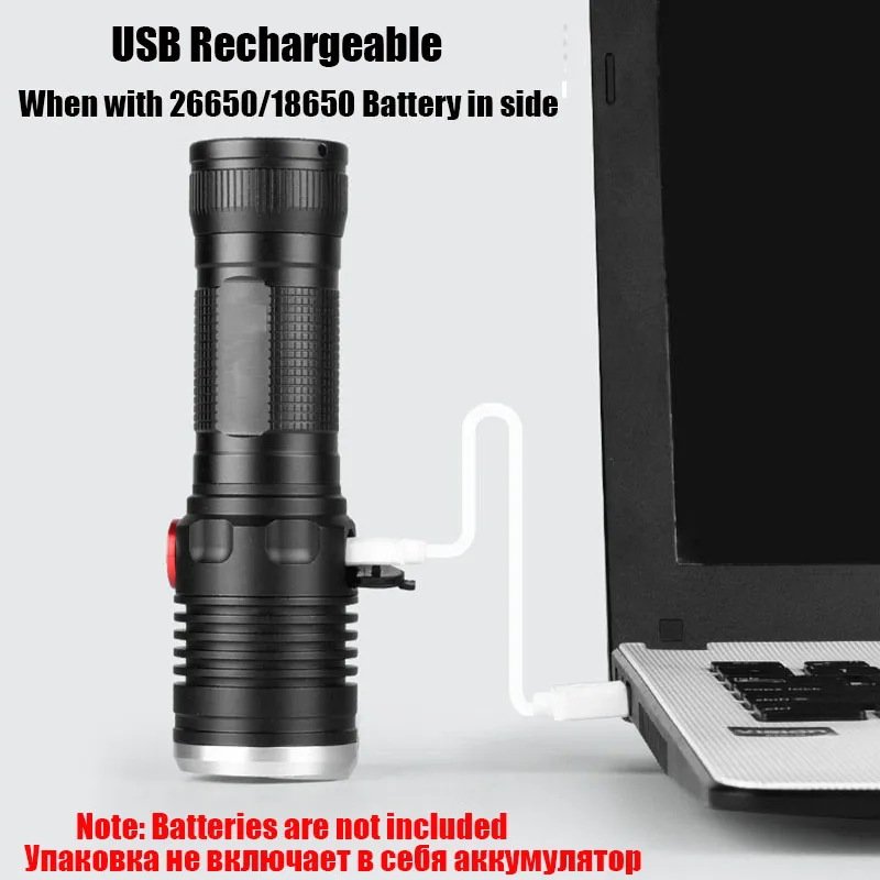 Яркий USB Перезаряжаемые XML T6 фонарик 4 режима светодиодные фонари платные